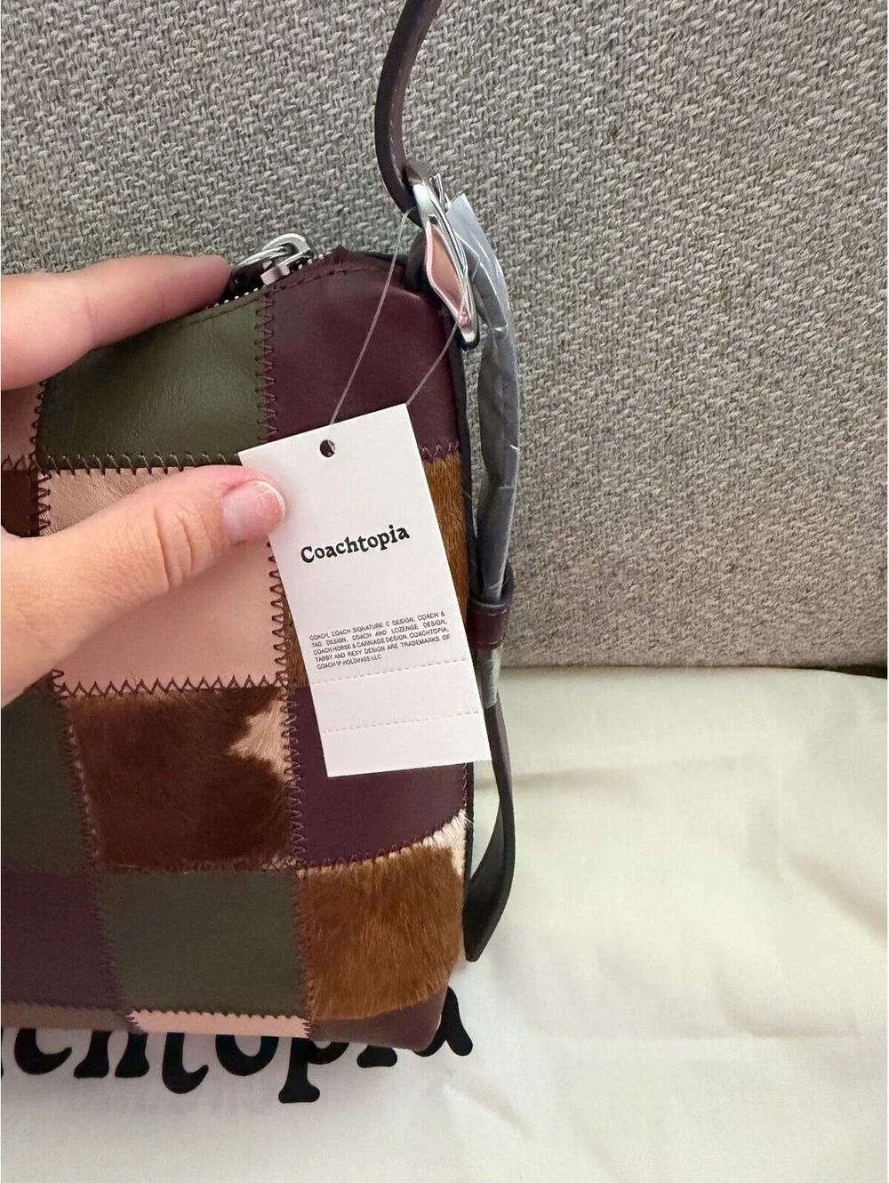 NWT Coachtopia Alter/Ego Slouchy Shoulder Bag in Merlot/Olive Multi Cowhide